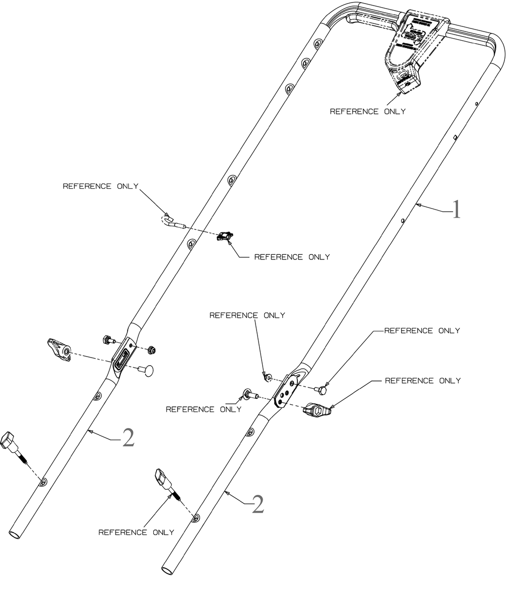 Handle Diagram and Parts List for SC300B (12AVB2R3710)(2023) Cub Cadet Lawn Mower